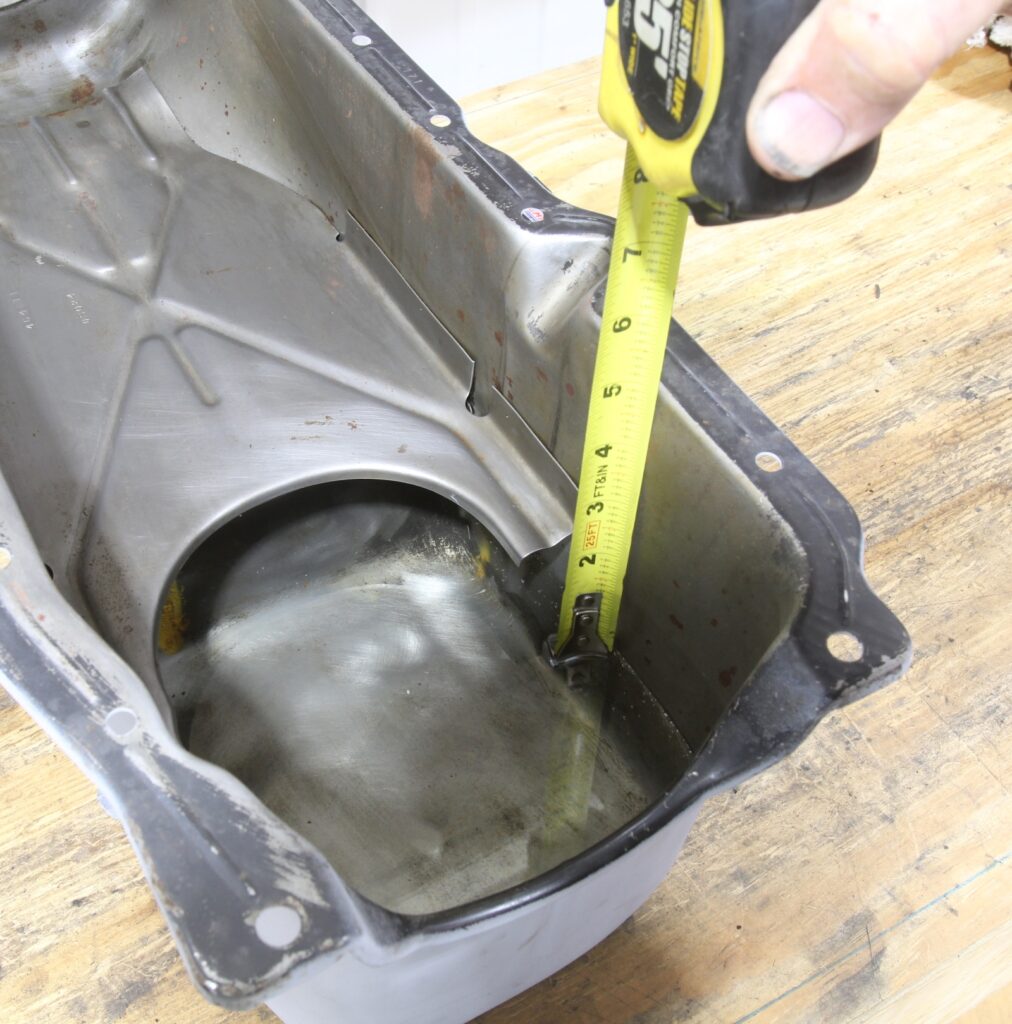 Checking oil level in stock small Chevy oil pan