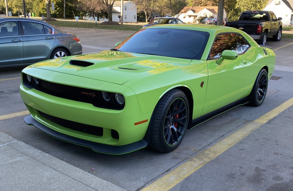 Green Dodge Challenger Hellcat