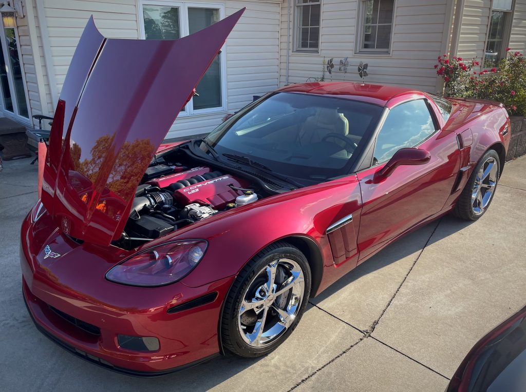 red c6 chevy corvette grand sport