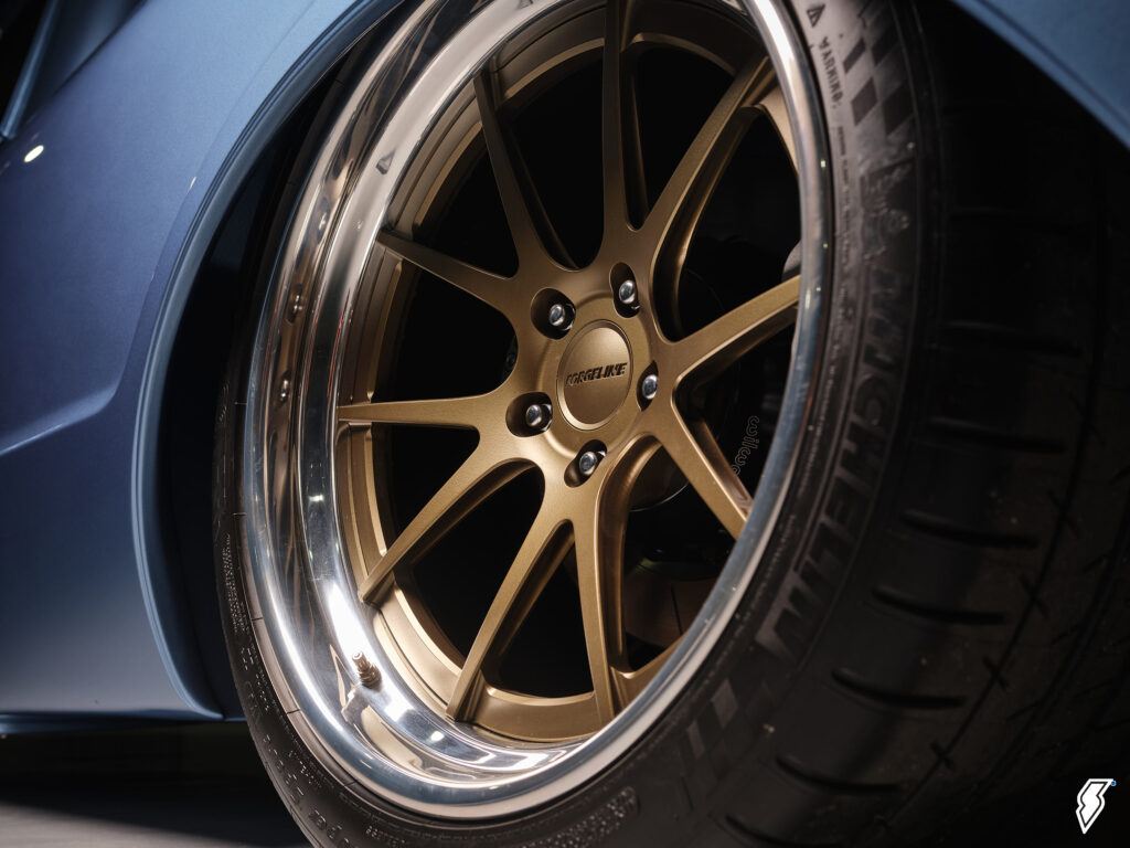 close up of a custom forgeline wheel